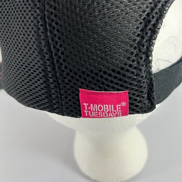 T Mobile Tuesdays Ball Cap Black Pink One Size Breathable Mesh Back Adjustable - Picture 4 of 11
